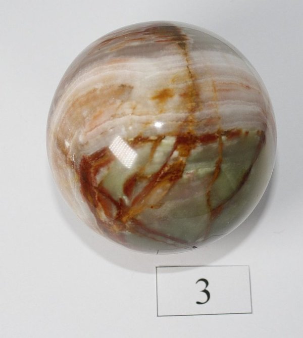 Kugel 7,5 cm Onyx-Marmor - Unikat 3