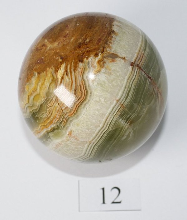 Kugel 7,5 cm Onyx-Marmor - Unikat 12